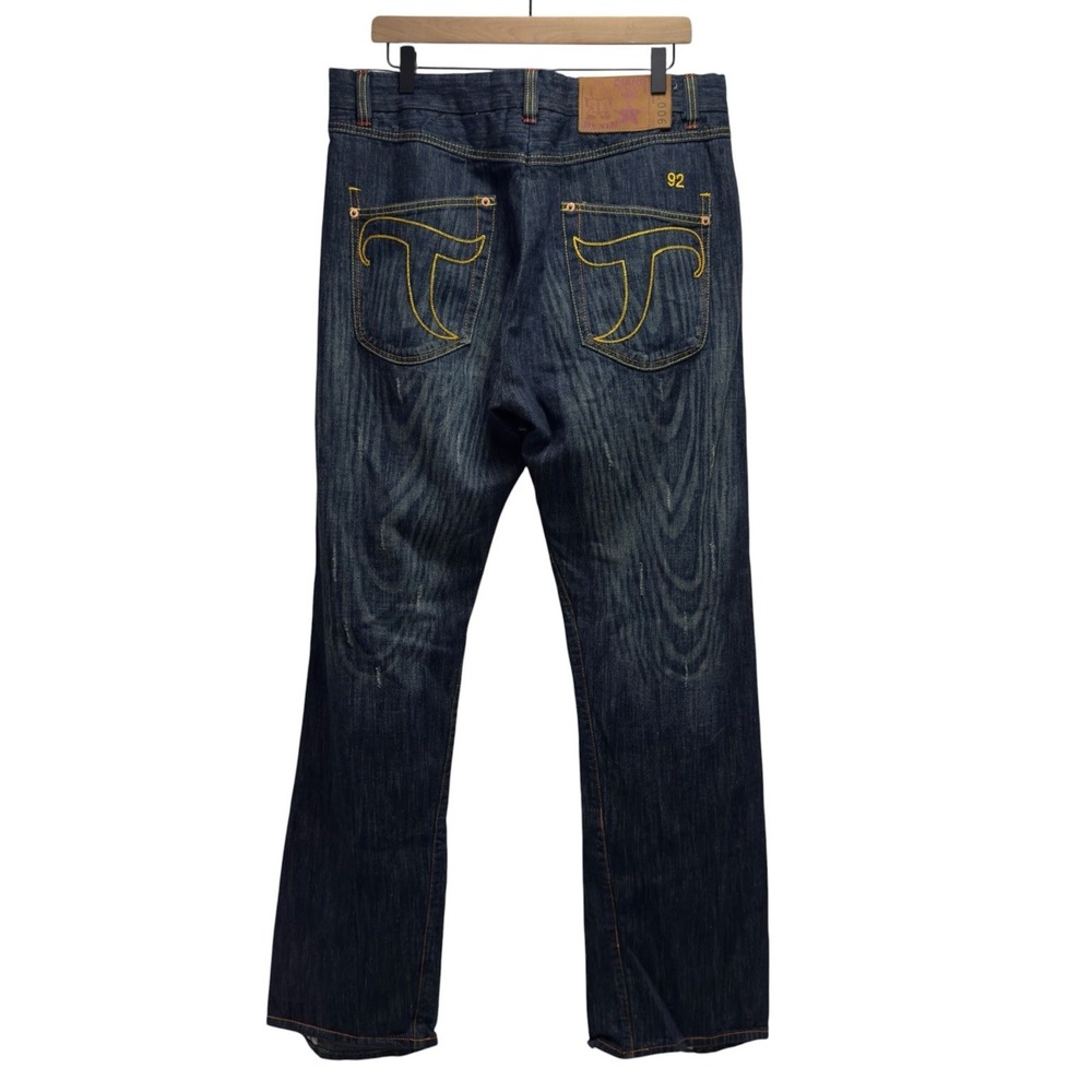 Ciano Farmer Style #900 Men's Sz 36 Loose Dark Wash Selvedge Denim Bootcut Jeans